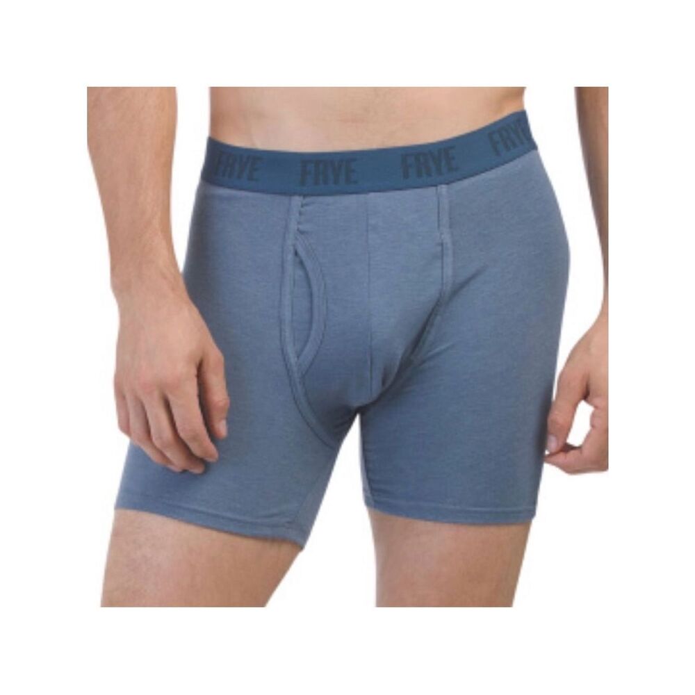 FRYE Blue Gray FlyβFront Bamboo Blend Boxer Briefs Pack of 4 - Picture 2 of 15